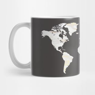 Marbel Gold World Map Mug